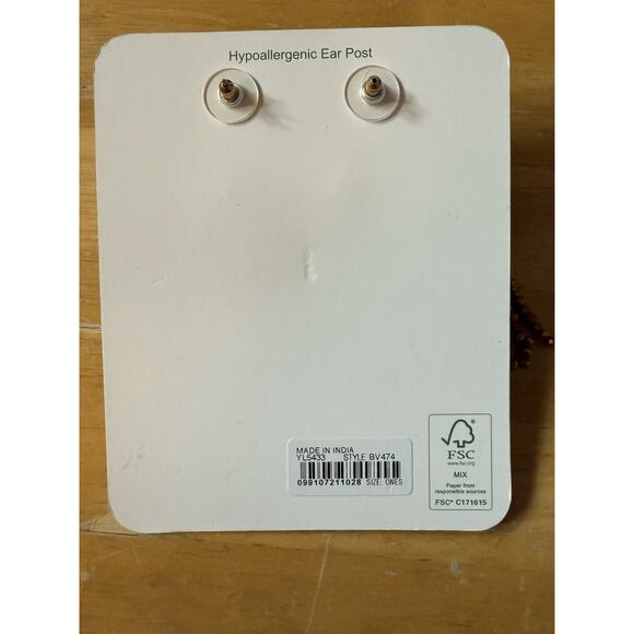 NWT J.Crew Beaded Fringe Earrings Bronze Brown Hypoallergenic Boho Chic - Picture 3 of 3